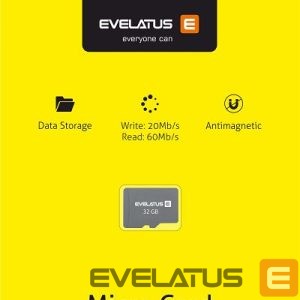 Atminties kortelės Evelatus Universal Micro Card SD 32GB 3.0 EMC01 W:20mb/s; R:60mb/s 