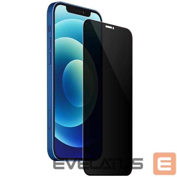 Apsauginiai stiklai Evelatus Apple iPhone 12/12 PRO 6.1 Privacy 2.5D Silk Full Cover Japan Glue Anti-Static