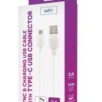 Kabelis Setty Universal USB Type-C Cable 1m 2A White