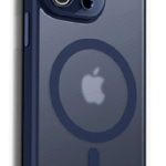 Nugarėlės dėklai Evelatus Apple iPhone 14 Pro Max Hybird Case Whith Magsafe and Camera Protection PC+TPU Blue