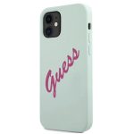 Nugarėlės dėklai Guess Apple iPhone 12 Mini 5.4'' Vintage Fuschia Script Cover Blue