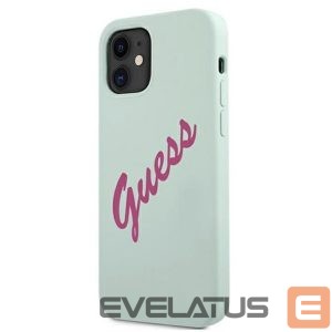 Nugarėlės dėklai Guess Apple iPhone 12 Mini 5.4'' Vintage Fuschia Script Cover Blue