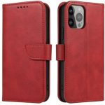 Knygos tipo dėklas dėklai iLike Samsung Galaxy A54 5G cover with flip wallet stand Red