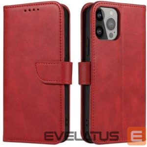Knygos tipo dėklas dėklai iLike Samsung Galaxy A54 5G cover with flip wallet stand Red