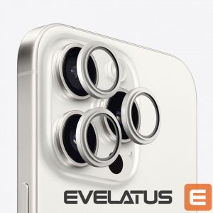 Apsauginiai stiklai Evelatus Apple iPhone 15 Pro / 15 Pro Max Camera Lens Protector Armor White Titanium 