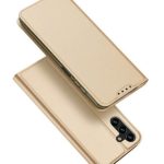 Knygos tipo dėklas dėklai Dux Ducis Samsung A14 5G Flip Card Wallet Stand Gold