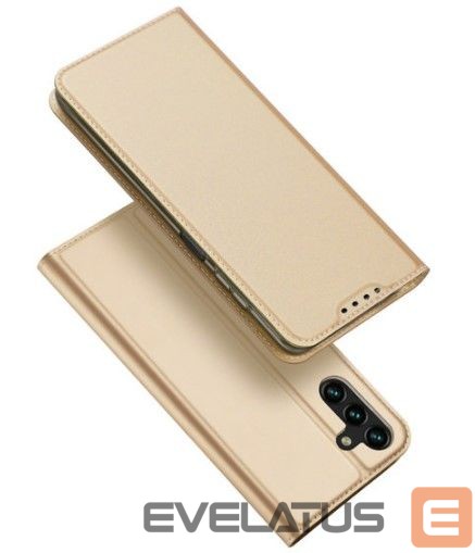 Knygos tipo dėklas dėklai Dux Ducis Samsung A14 5G Flip Card Wallet Stand Gold