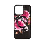 Nugarėlės dėklai Evelatus Apple iPhone 14 Pro Max Leather Case Zipper Design Flower Black