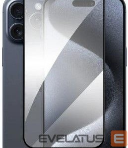 Apsauginiai stiklai Evelatus Apple iPhone 15 Pro Max 2.5D Full Cover Glass Anti-Static Light Black