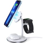 Dokavimo stotelės Choetech  inductive charger (MagSafe compatible) stand for iPhone, Apple Watch, AirPods White