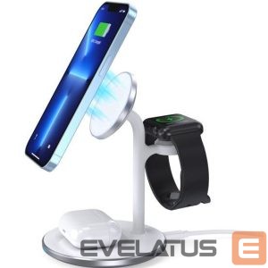Dokavimo stotelės Choetech  inductive charger (MagSafe compatible) stand for iPhone, Apple Watch, AirPods White