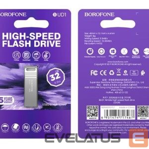 USB atmintinė Borofone  PENDRIVE BUD1 NIMBLE USB 2.0 32GB Silver