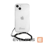 Nugarėlės dėklai Guess Apple iPhone 13 PC Script and Black Pearls Case Transparent