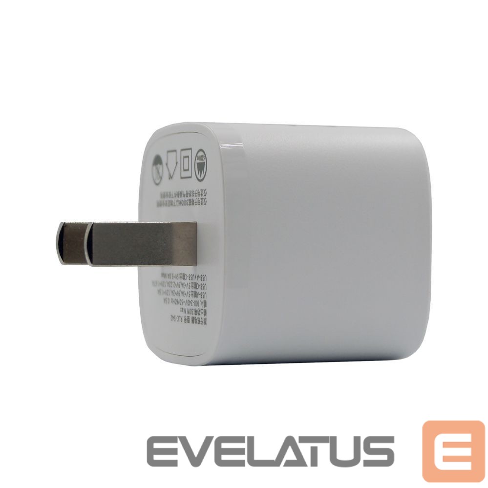 Adapteriai Evelatus Evelatus QuickVolt Adapter 20W USA/CN White