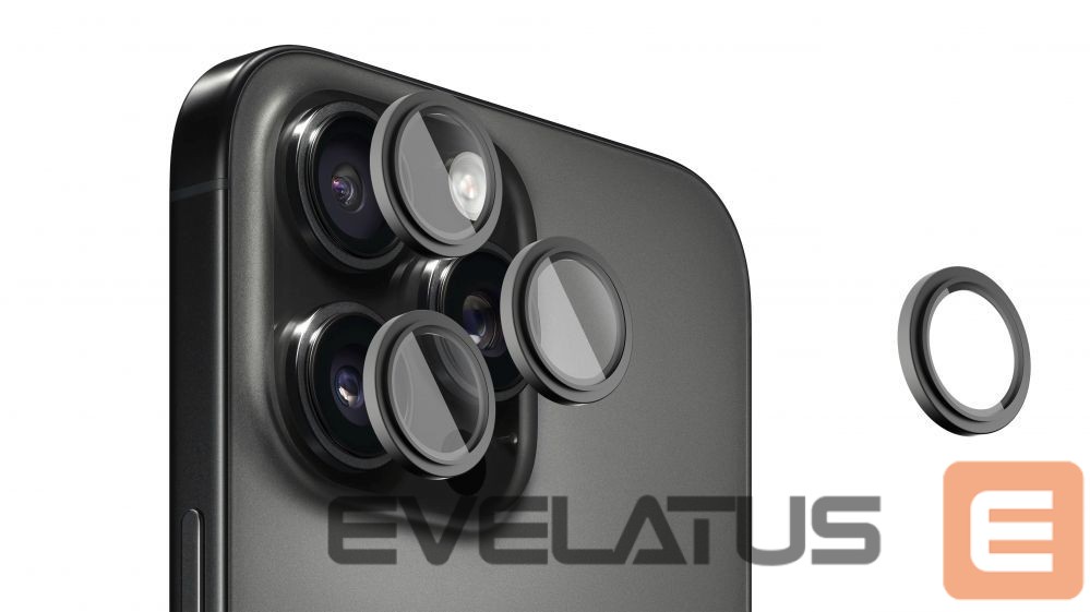 Apsauginiai stiklai Evelatus Apple iPhone 16 Pro / 16 Pro Max Camera Lens Protector Armor Black Titanium