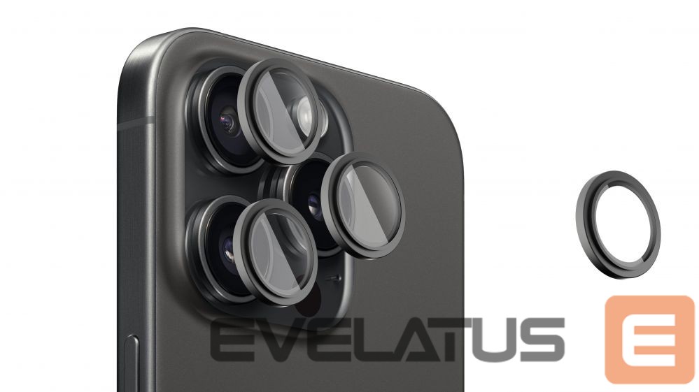 Apsauginiai stiklai Evelatus Apple iPhone 16 Pro / 16 Pro Max Camera Lens Protector Armor Black Titanium