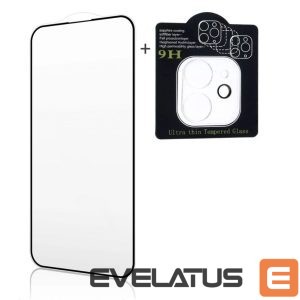 Apsauginiai stiklai iLike Apple iPhone 14 X2 Super Set 2.5D Edge Full face Tempered Glass + Camera Glass 
