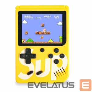 Žaidimų konsolės GameBox  R1 8bit Portable Retro Game console with 400 games 3'' LCD with TV RCA cable Yellow