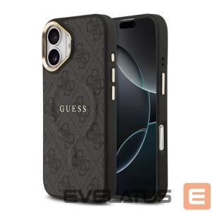 Nugarėlės dėklai Guess Apple iPhone 17 PU Leather 4G Gold Frame MagSafe Case Black