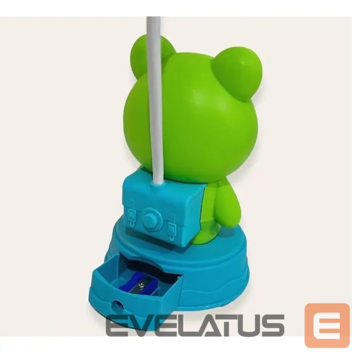 Stalinė lempa Kiddyz NL1 Space Froggy Kids Night Light Desk Lamp (20x10cm) with USB Power & pencil sharpener Green