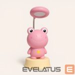 Stalinė lempa Kiddyz  NL2 Space Froggy Kids Night Light Desk Lamp (20x10cm) with USB Power & pencil sharpener Pink