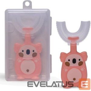 Dantų šepetėlis Kiddyz  U1 Electric Tooth brush kids 2–6 years U shape soft silicone bristles + Dustproof case Pink