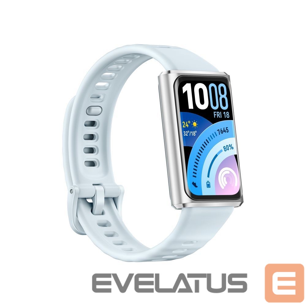 Fitneso apyrankė Huawei Band 11 Pro Silver Aluminum Alloy Case with Blue Fluoroelastomer Strap (Candy-B49F)