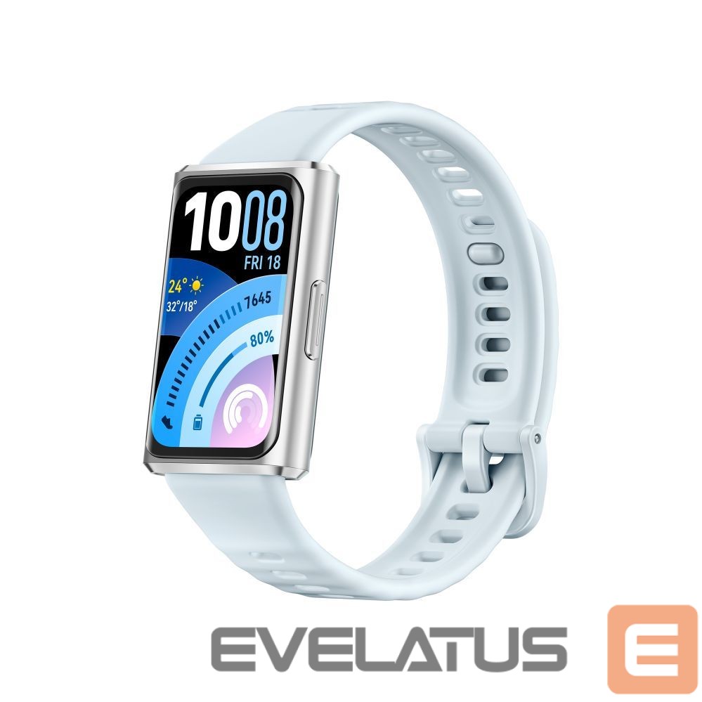 Fitneso apyrankė Huawei Band 11 Pro Silver Aluminum Alloy Case with Blue Fluoroelastomer Strap (Candy-B49F)