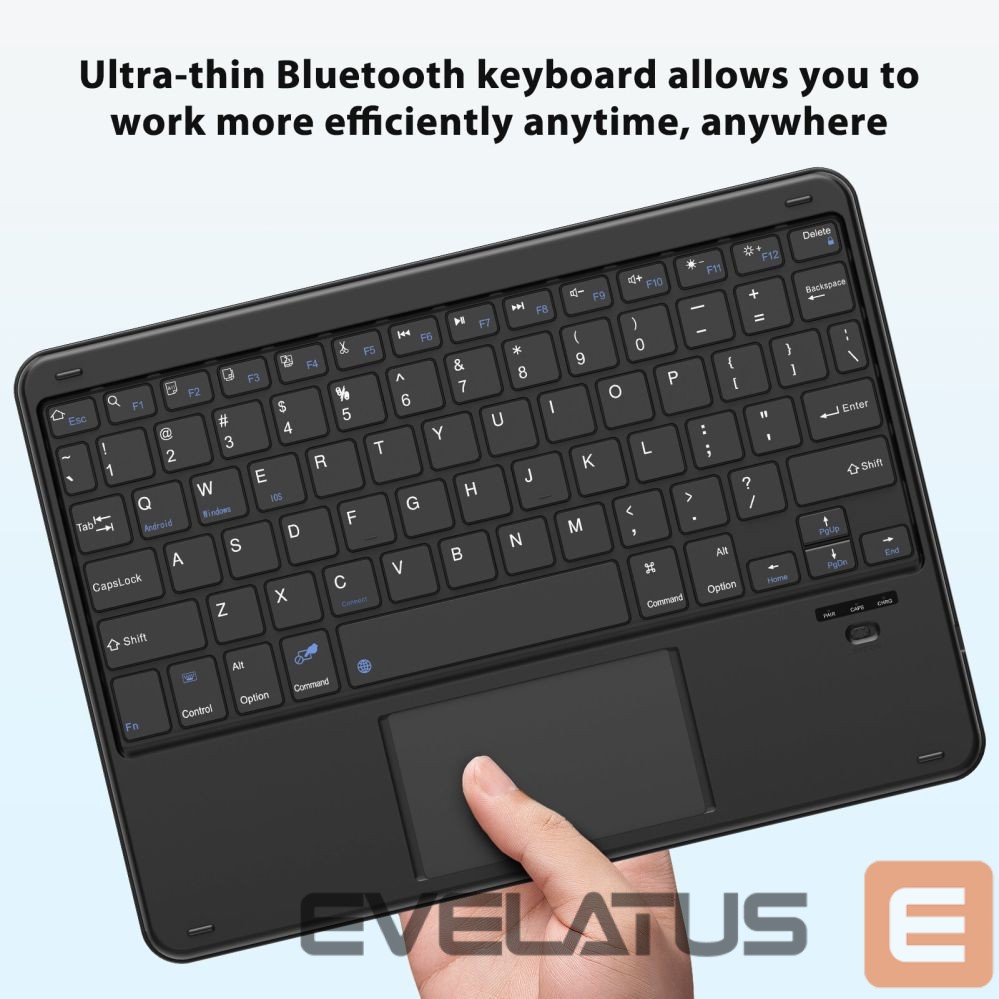 Kompiuterio klaviatūra Blackview K2 Bluetooth Keyboard Wireless Slim 10" for Tablet & Smartphone, Bluetooth 3.0, 280mAh Battery, Windows / Android / iOS Black