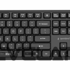 Kompiuterio klaviatūra Gembird  KEYBOARD +MOUSE WRL ENG/BLACK KBS-WMS-01 