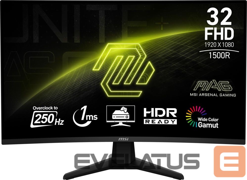 Monitoriai MSI LCD Monitor||31.5 "|1920 x 1080 pixels|Full HD|Native aspect ratio 16:9|Curved|MAG32C6X