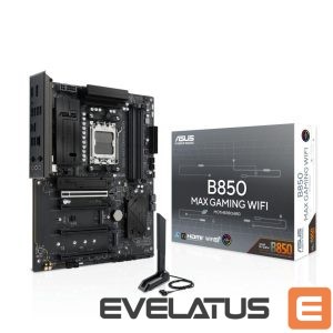 AMD procesoriaus pagrindinė plokštė Asus  Mainboard||AMD B850|Socket AM5|ATX|RAM DDR5-SDRAM|4xSlots|Wi-Fi Yes|Bluetooth Yes|3xNumber of M.2 (M) slots|B850MAXGAMINGWIFI 