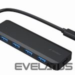 Adapteris Gembird  I/O HUB USB-C 4PORT/UHB-CM-U3P4P-01 