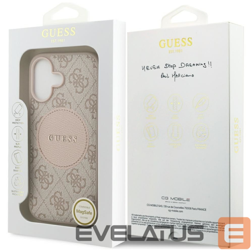 Kitos prekės Guess Guess 4G Circle Classic Logo MagSafe Case for iPhone 17 - Pink