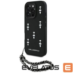 Kitos prekės Karl Lagerfeld  Karl Lagerfeld Saffiano Crystals w/Chain iPhone 16 Pro Max Case - Black 