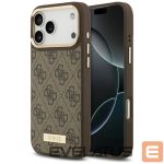 Kitos prekės Guess  Guess 4G Logo Plate MagSafe Case for iPhone 17 Pro Max - Brown 