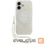 Kitos prekės Guess  Guess IML Flowers Electro Pearl Strap MagSafe case for iPhone 17 - white 