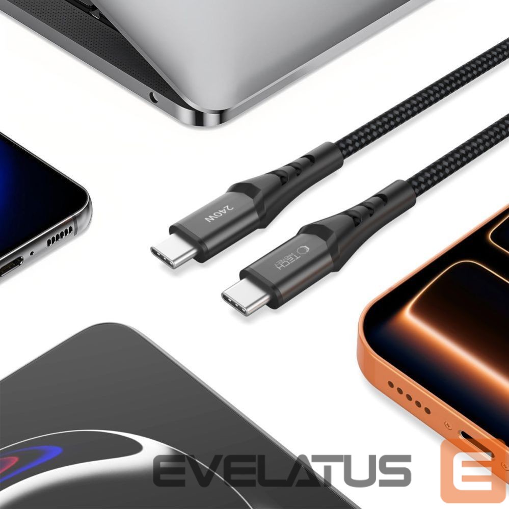 Kitos prekės Tech-Protect Tech-Protect Ultraboost UB11T USB-C / USB-C PD 240W / QC3.0 Cable 100 cm - Black