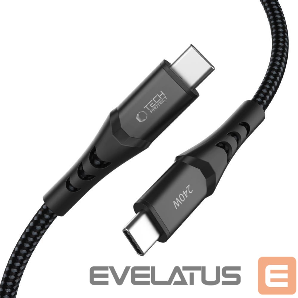 Kitos prekės Tech-Protect Tech-Protect Ultraboost UB11T USB-C / USB-C PD 240W / QC3.0 Cable 100 cm - Black