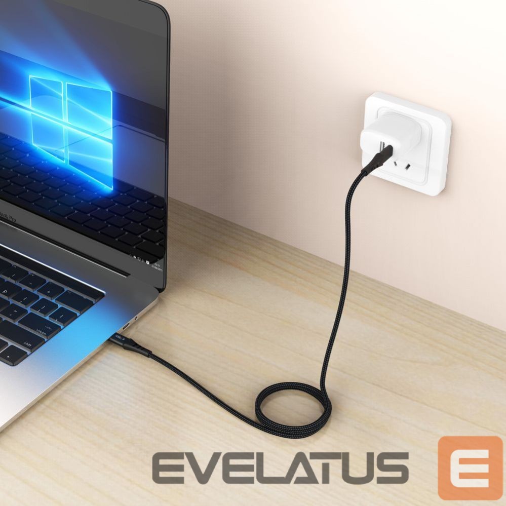 Kitos prekės Tech-Protect Tech-Protect Ultraboost UB11T USB-C / USB-C PD 240W / QC3.0 Cable 100 cm - Black