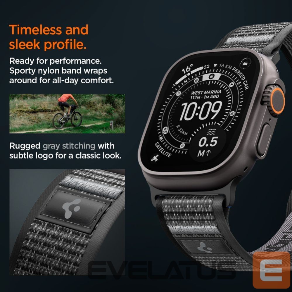 Kitos prekės Spigen Spigen Athlex Air 2 Strap for Apple Watch 44/45/46/49mm - Black and Gray