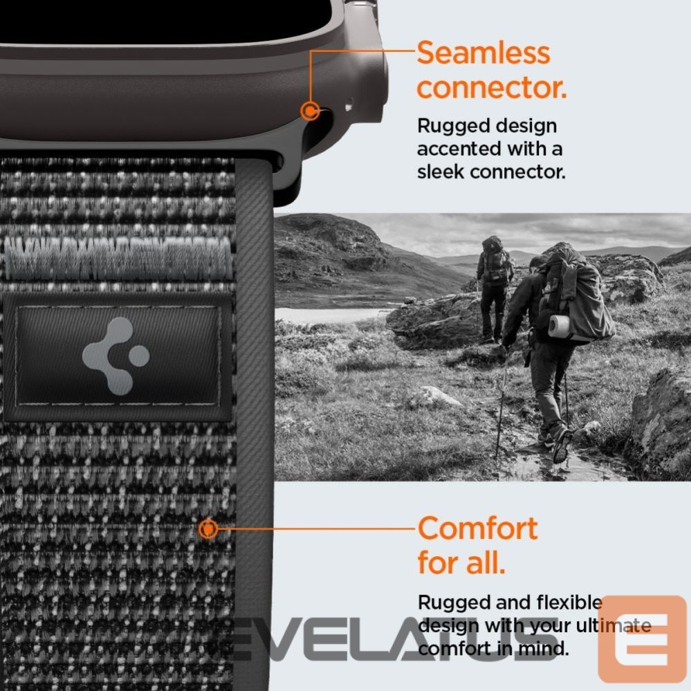 Kitos prekės Spigen Spigen Athlex Air 2 Strap for Apple Watch 44/45/46/49mm - Black and Gray