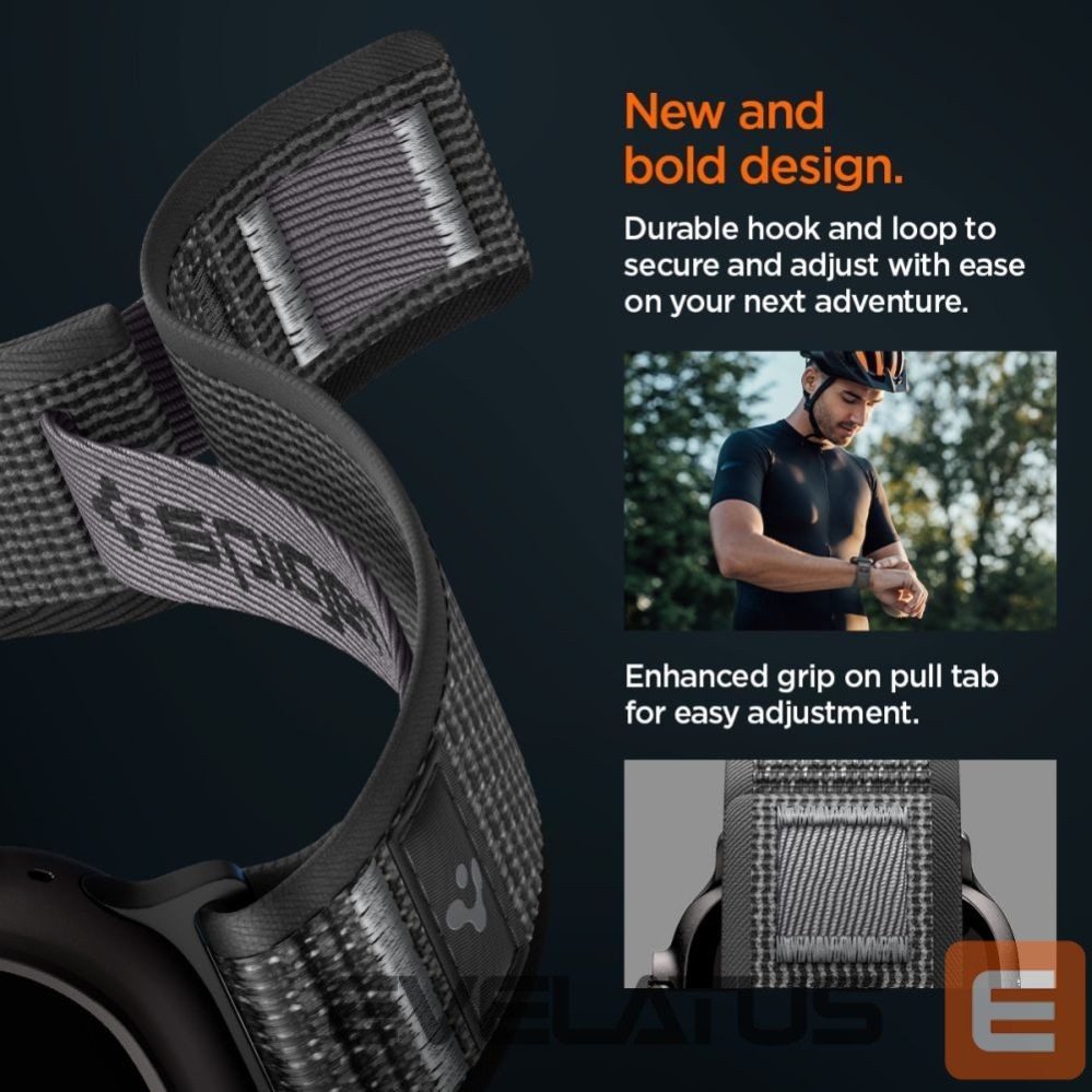 Kitos prekės Spigen Spigen Athlex Air 2 Strap for Apple Watch 44/45/46/49mm - Black and Gray