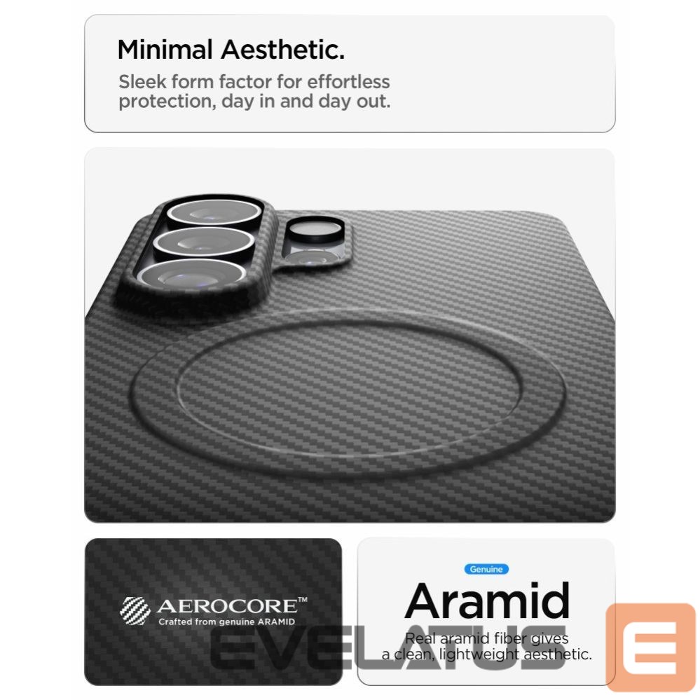 Kitos prekės Spigen Spigen AirSkin Aramid Mag MagSafe Case for Samsung Galaxy S26 Ultra - Black