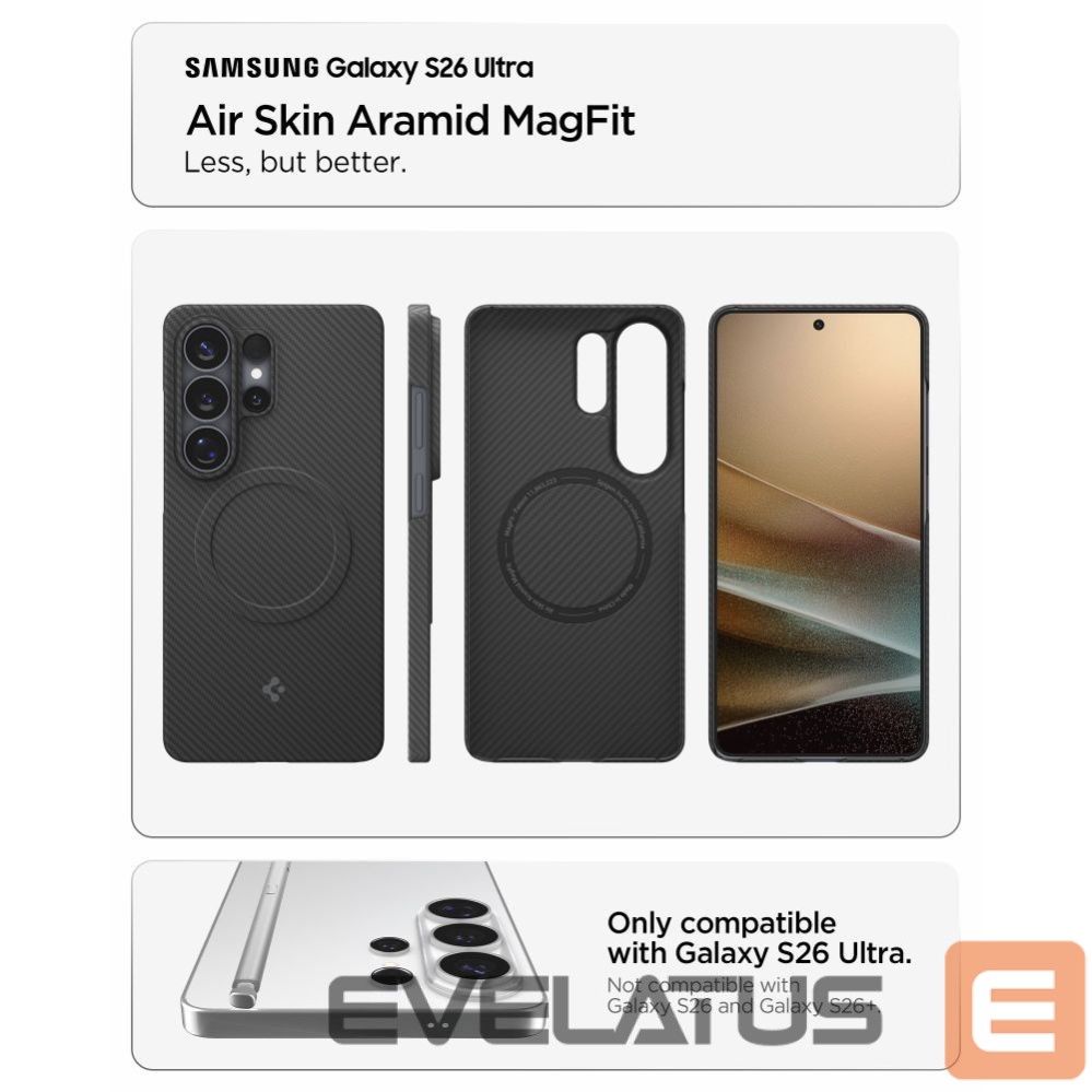 Kitos prekės Spigen Spigen AirSkin Aramid Mag MagSafe Case for Samsung Galaxy S26 Ultra - Black