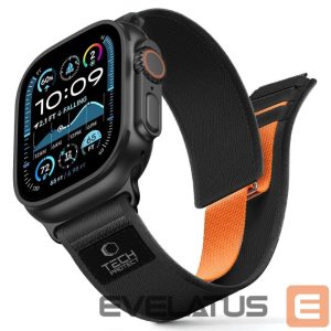 Kitos prekės Tech-Protect  Tech-Protect Nylon Elite Strap for Apple Watch 44 / 45 / 46 / 49 mm - Black & Orange 