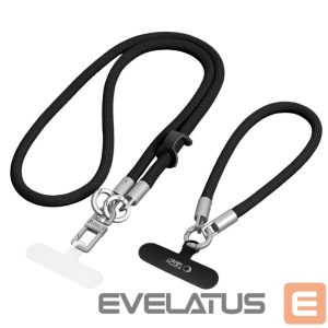 Kitos prekės Tech-Protect  Tech-Protect C10S Rope Phone Lanyard - Black and Titanium 