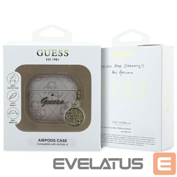 Kitos prekės Guess Guess GUA4G4GSMP AirPods 4 cover pink/pink 4G Charm Collection