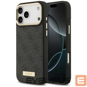 Kitos prekės Guess  Guess 4G Logo Plate MagSafe Case for iPhone 17 Pro Max - Black 