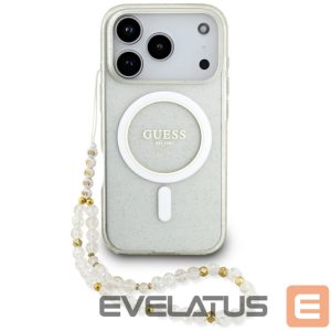 Kitos prekės Guess  Guess IML Glitter Pearl Strap MagSafe Case for iPhone 17 Pro - Transparent 